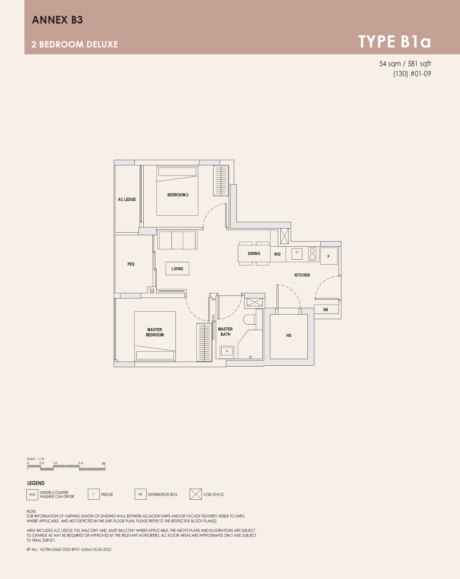 Orchard Sophia 1 Bedroom Floor Plan 2